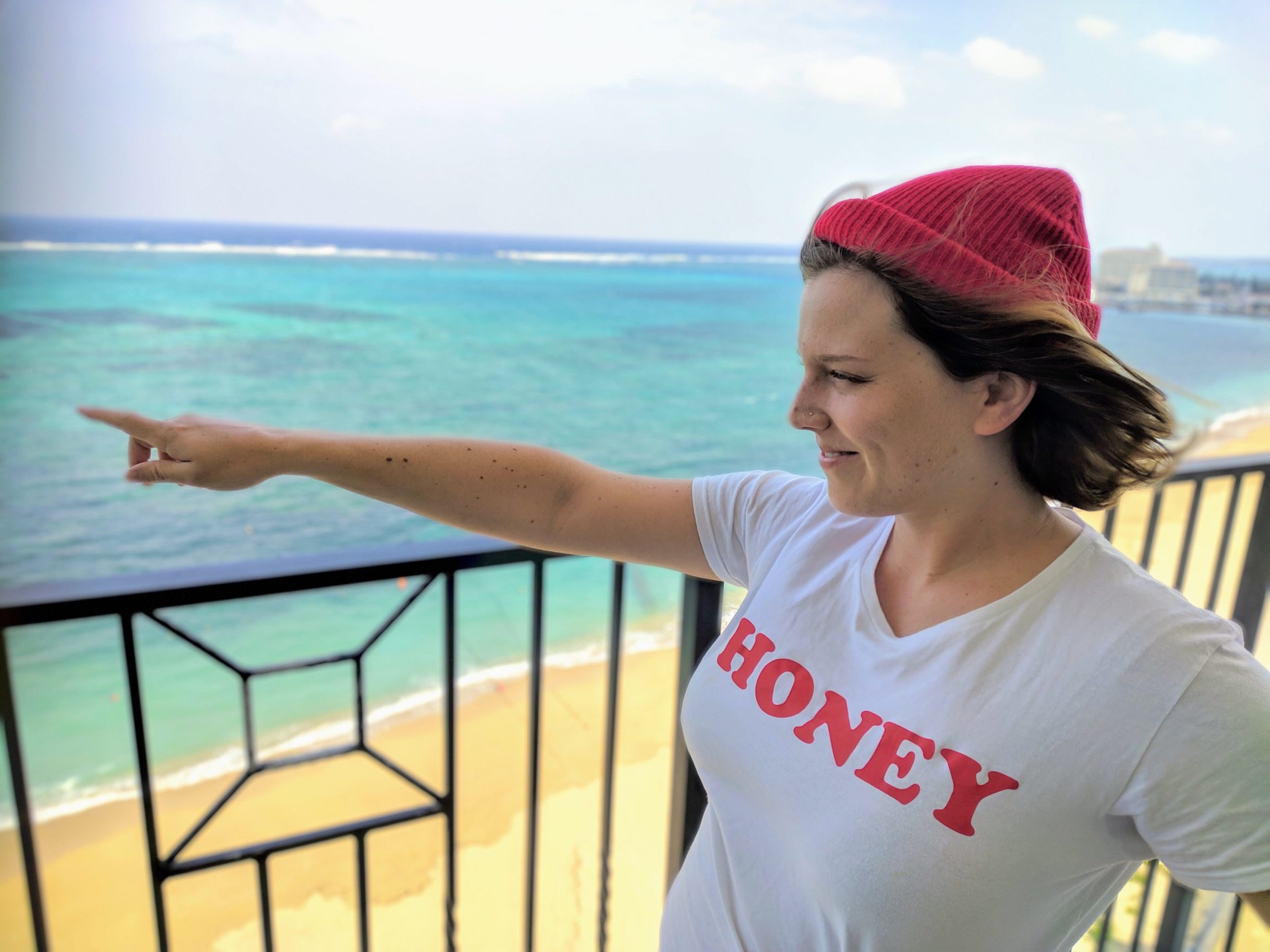 Kelsey Wood Looking out over ocean in Japan