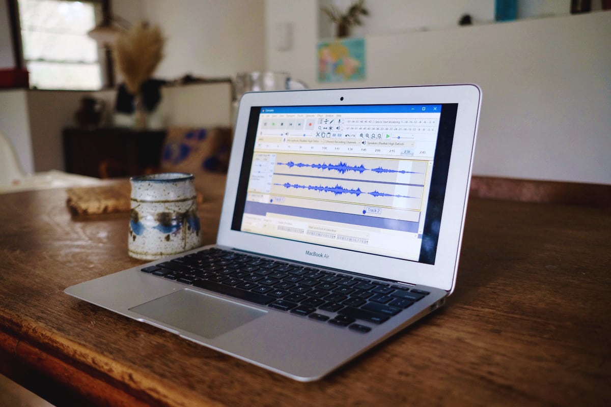 Podcast software called Audacity on your laptop